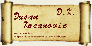Dušan Kocanović vizit kartica